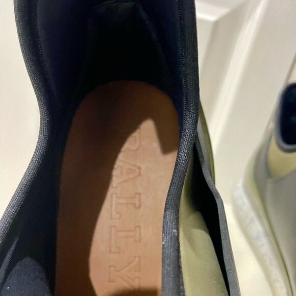 BALLY MEN SHOES NEOPRENE OLIVE GREEN/BLACK LEATHER MADE IN ITALY Sz 13 ICONIC - Picture 6 of 16